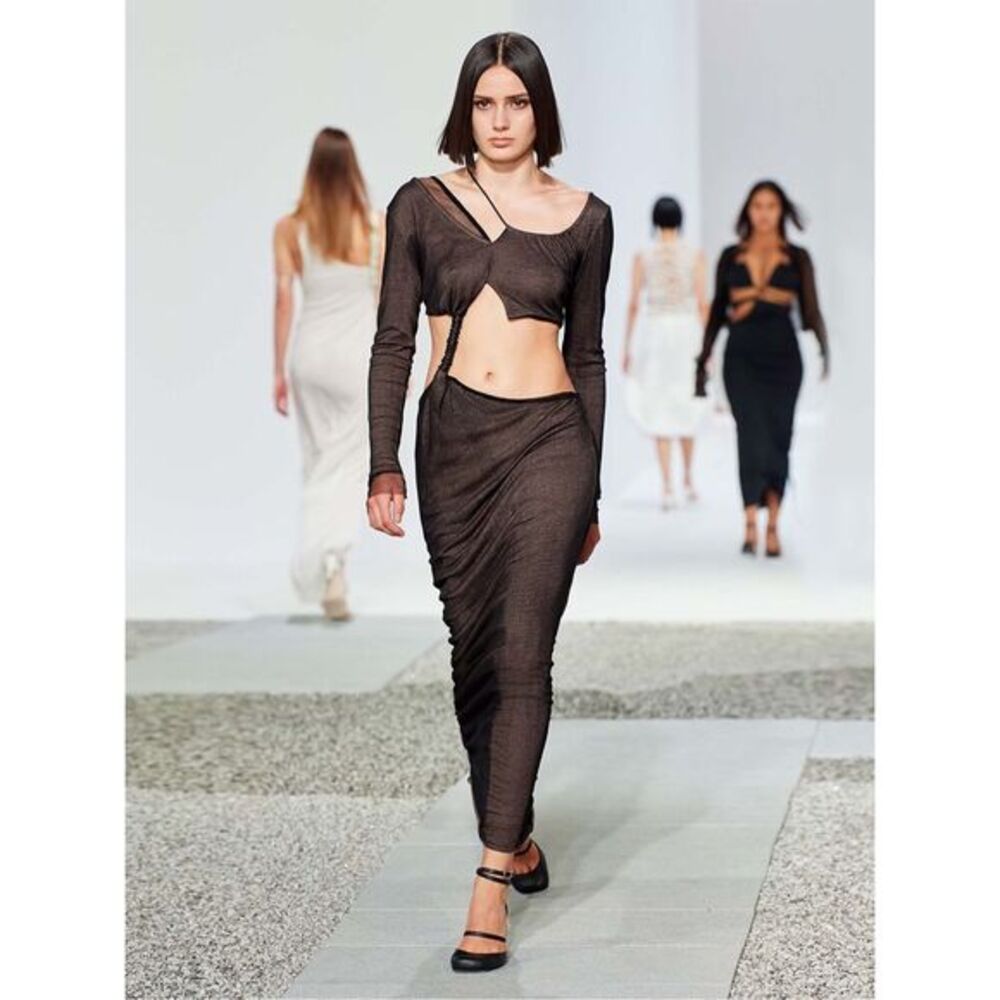 CHRISTOPHER ESBER Asymmetric Cutout Silk-Jersey Maxi Dress US 6 $1740